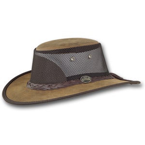 Barmah Hats Foldaway Bronco Cooler Leather Hat Item 1062 Rustic