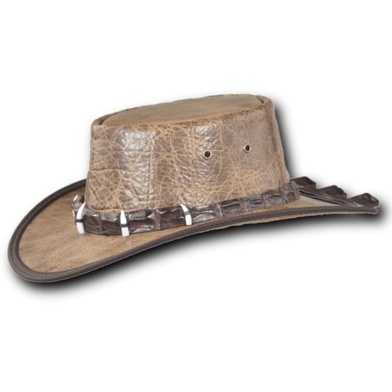 Barmah Hats Bison Outback Crocodile Leather Hat Item 1033 