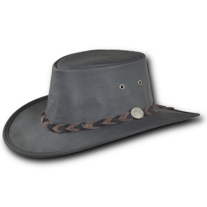 Barmah Hats Stonewash Kangaroo Leather Hat - Item 1018 Ironstone