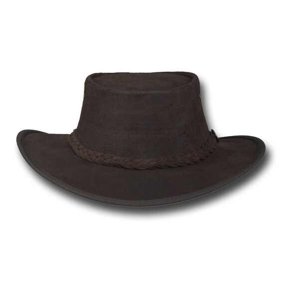 Barmah Hats Foldaway Crackle Saddler Leather Hat 1063BR