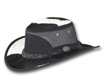 Barmah Hats Calf Hair On Foldaway Cooler Leather Hat - Item 1072