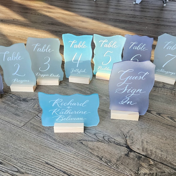 Sea Glass Table Number Etsy