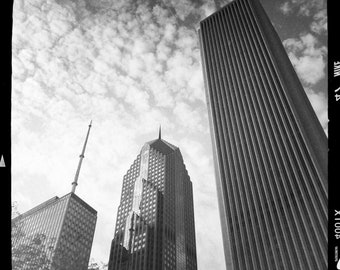 3 Buildings, architecture photography, Chicago, city skyline, fine art print