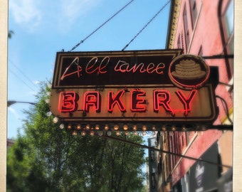 Bakery Sign, Classic Signage, Street Photography, Neon Light, French Kitchen