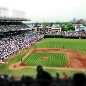 Tilt Shift Wrigley Field, Stadium Photography, Chicago Cubs, Northside Baseball Sports Photo