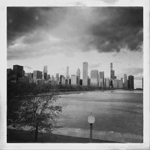 The City Skyline along Lake Michigan, Architecture Photography, Black and White Photo