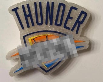 T•H•U•N•D•E•R• Basketball Car Freshie: Sports Rear View Mirror Freshener