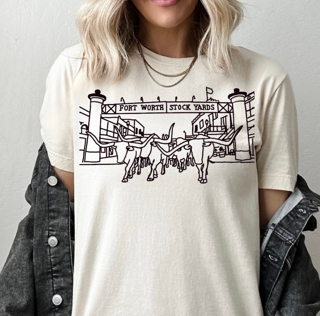 Fort Worth Stockyards Graphic Tshirt Western Fashion Tee Cowtown