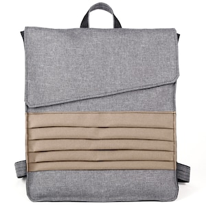 Arbeitsrucksack großer wasserdichter Arbeitsrucksack - Grauer und Beige 17 Zoll Laptop Rucksack
