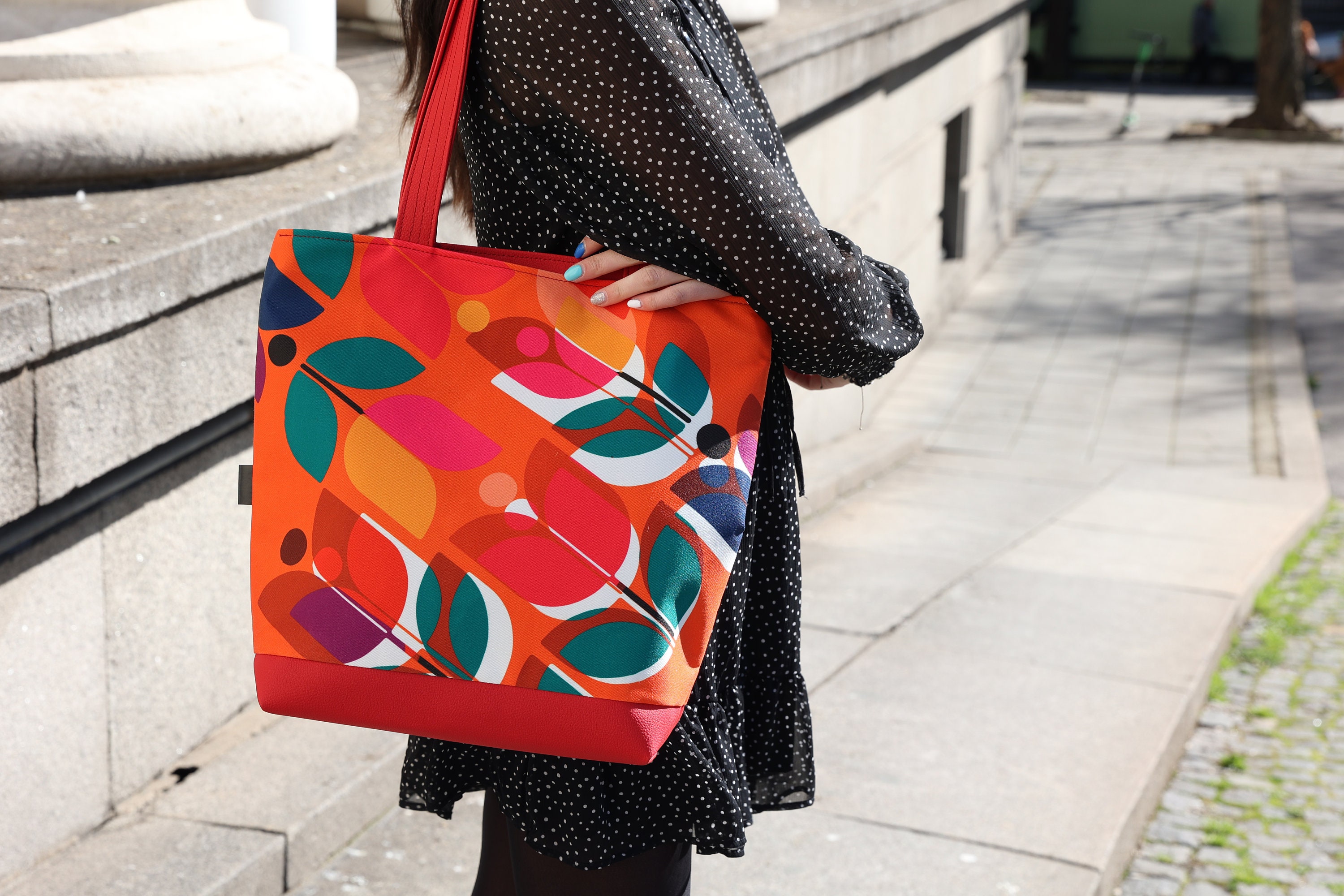 Spring Large Tote Bag, Leather Tote, Leather Bag, Large