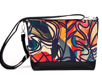 Small Crossbody Bag, Summer abstraction, Floral Bag, Printed Bag, Small Messenger Bag, Vegan Tote Bag, Camera Bag, Women Bag Tote