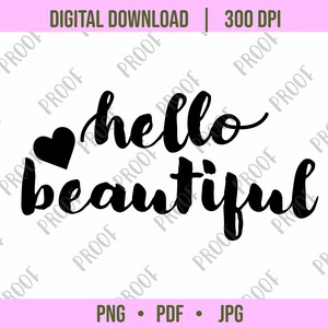 hello beautiful quote PNG