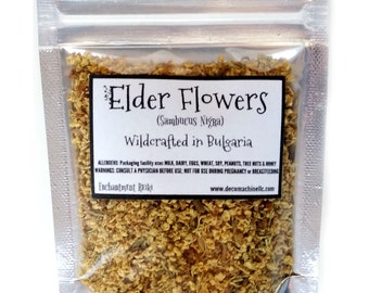 Reiki Charged Elder Flowers Elderflowers from Elderberries Sambucus Nigra Wildcrafted in Poland Loose Dried Flower Berry 0.4 oz bag Small