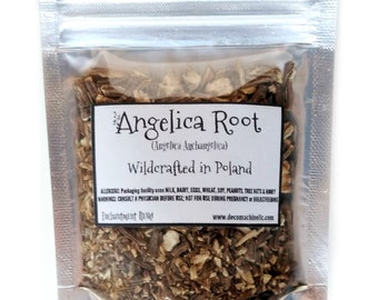Reiki Cargado Angelica Raíz Angelica Archangelica Wildcrafted en Polonia Hoja suelta seca 0.8 oz bolsa Pequeña muestra de té