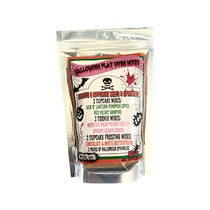 Halloween Spooky Children&#39;s Easy to Bake Oven Mixes Play Toy Oven Real 8 Mixes Mega Refill Kit Pumpkin Cupcakes Red Velvet Cookies