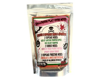 Halloween Spooky Children's Easy to Bake Oven Mixes Play Toy Oven Real 8 Mixes Mega Refill Kit Pumpkin Cupcakes Red Velvet Cookies