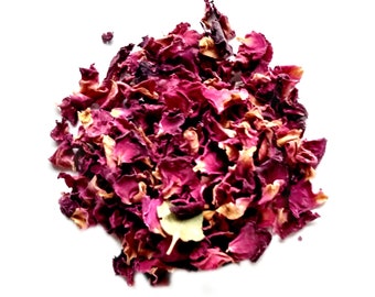 Reiki Charged Red Rose Petals Rosa Centifolia Wildcrafted in Pakistan Loose Leaf Dried Flower 0.25 oz bag Small Sample Tea