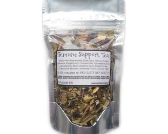 Reiki Charged Immune Support Tea Wildcrafted Loose Leaf Dried Herbs Astragalus Ashwaganda Angelica Root Elderberries 0.7 oz bag Small Tea