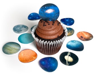 30 Solar System Planets Universe Galaxy Stars Edible Image Cupcake Cookie Cake Pop Dessert Cake Topper Wafer Paper Birthday Party Supplies