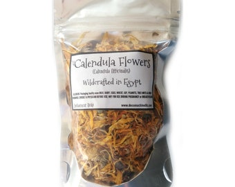Reiki Charged Calendula Flowers Wildcrafted in Egypt Loose Leaf Dried Whole 10 gram bag Small Sample Tea