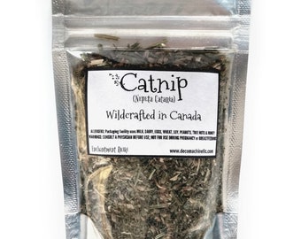 Reiki Charged Catnip Nepeta Cataria Wildcrafted in Canada Loose Leaf Dried Herb 0.25 oz bag Small Sample Tea
