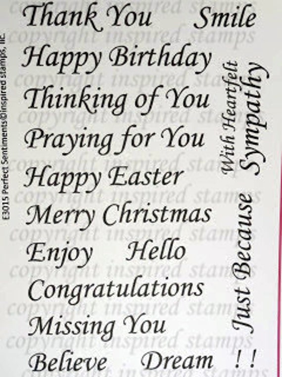 Postage Scrapbooking Stamps for Card Making by The Stamps of Life Phrases and Sentiments