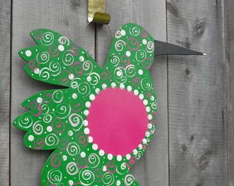 hummingbird door hanger - spring home decor - summer door decoration