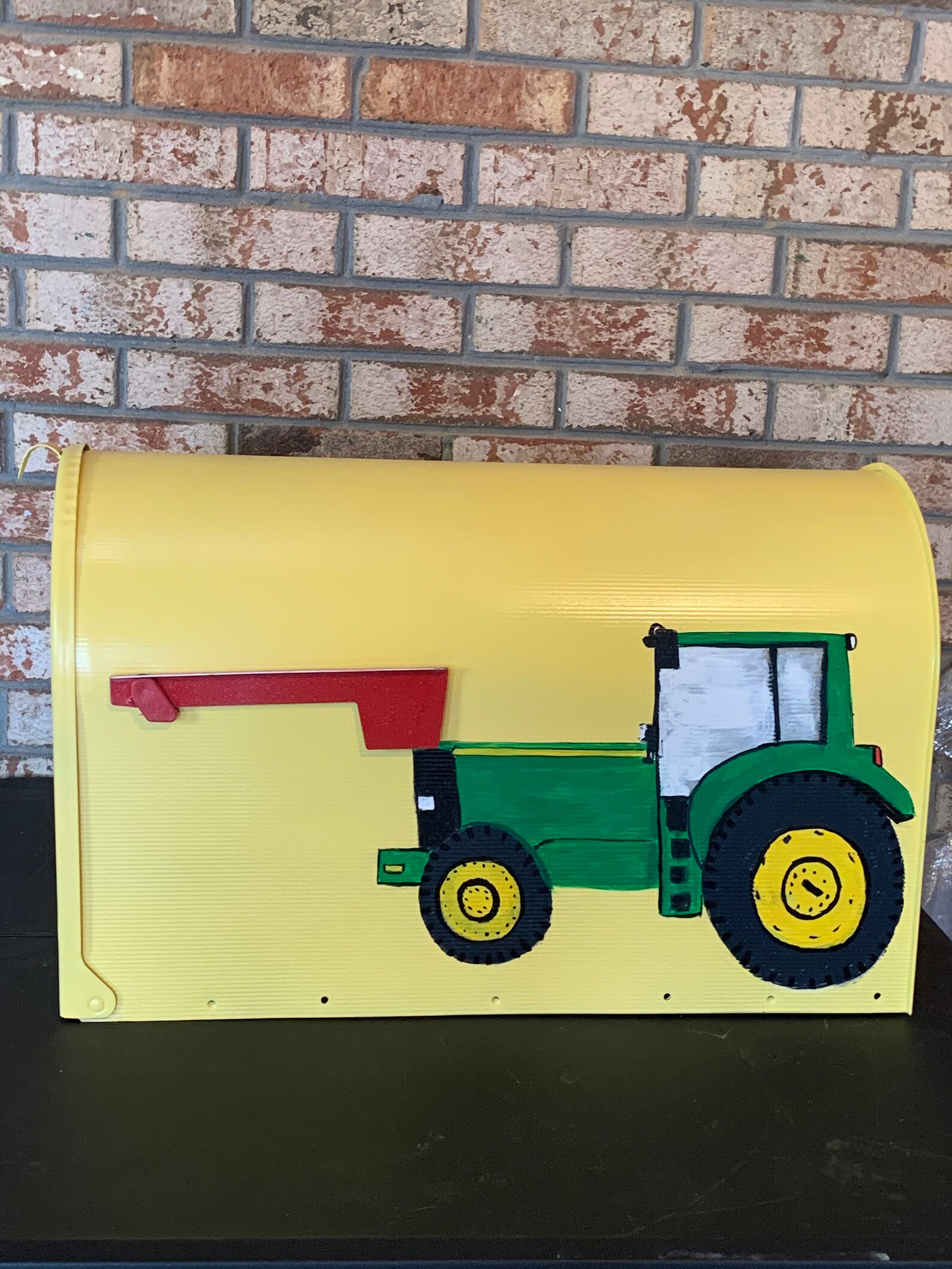 John deere tractor mailbox tractor mailbox yellow mailbox Etsy