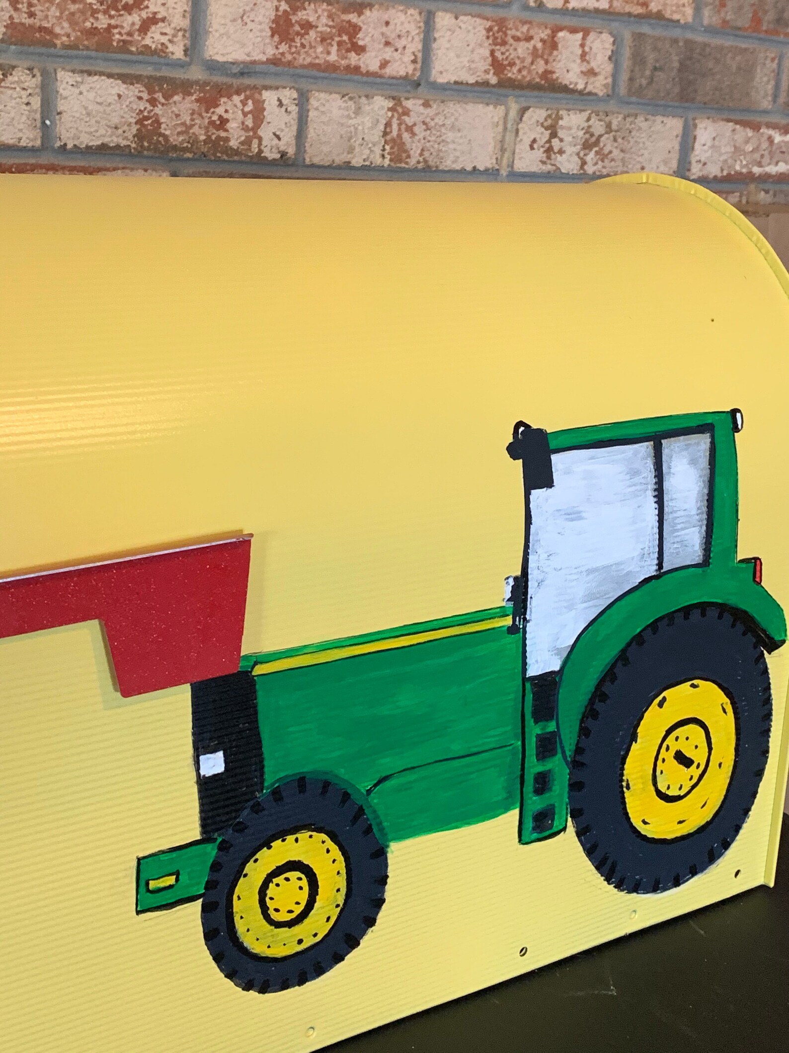 John deere tractor mailbox tractor mailbox yellow mailbox Etsy