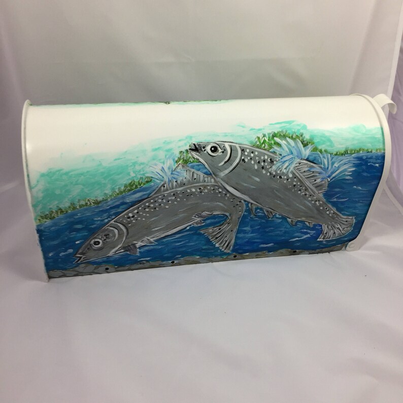 Fish mailbox fisherman mailbox custom painted mailbox Etsy