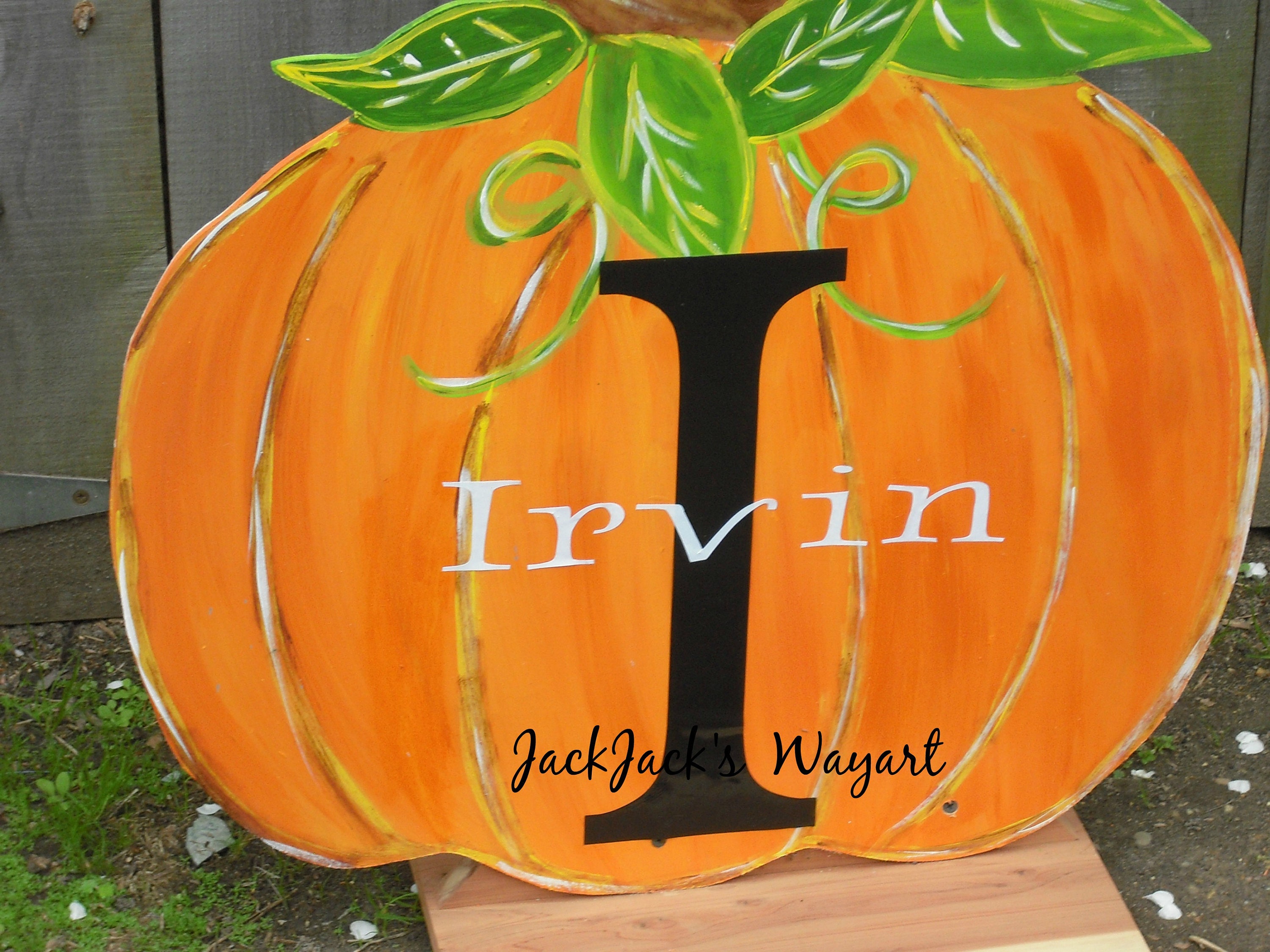 Calabaza personalizada / Decoración del patio de otoño / | Etsy