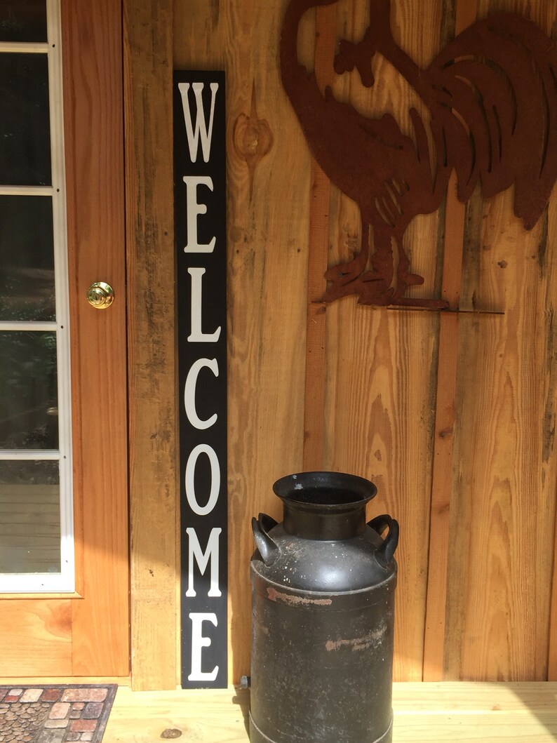 Black Welcome signs Outdoor Welcome sign Rustic wood welcome sign Welcome sign Tall welcome sign for front porch entryway sign