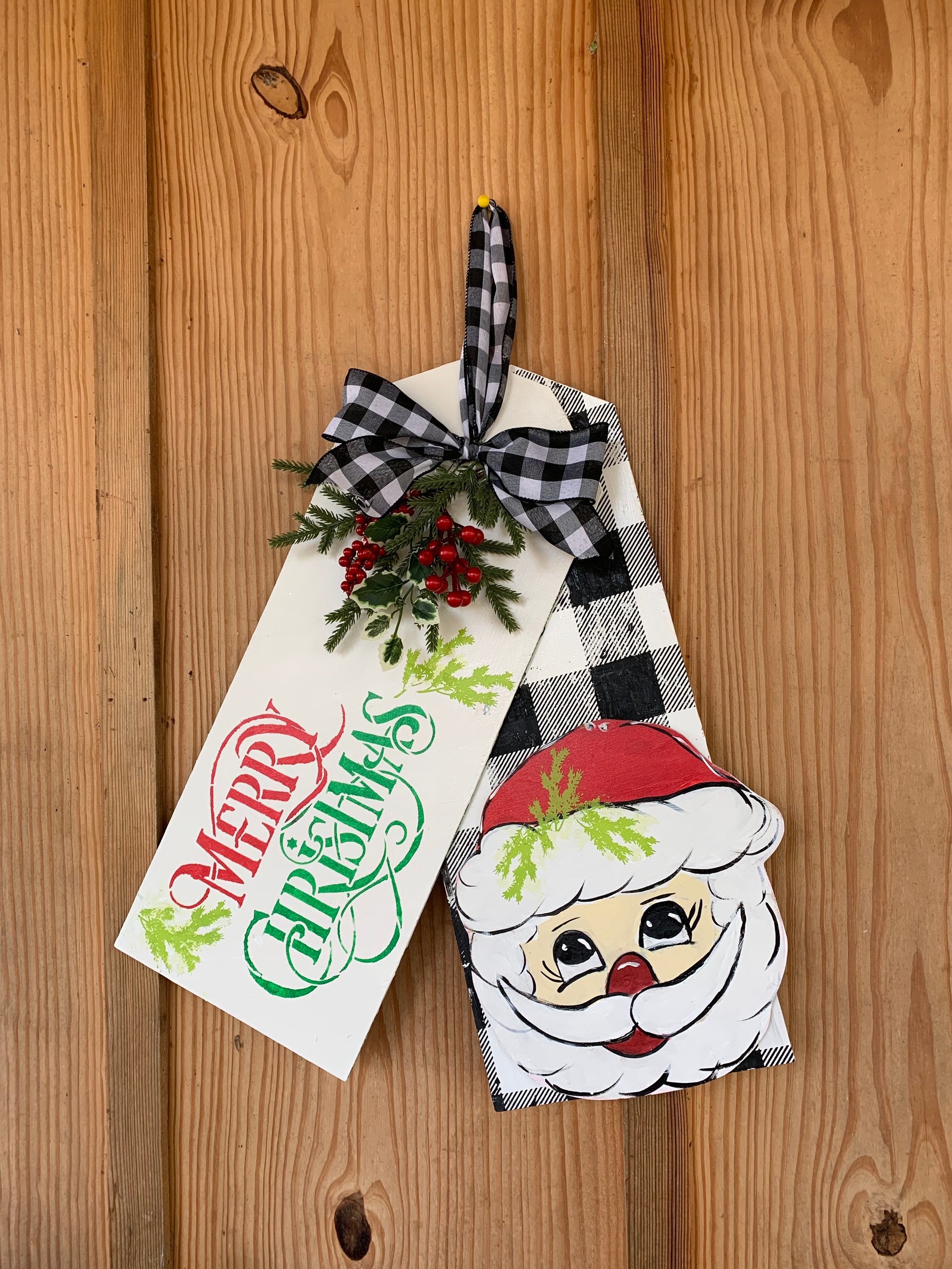 Large wood door tags Merry Christmas door hanger Christmas | Etsy