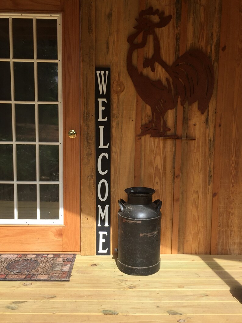 Black Welcome signs Outdoor Welcome sign Rustic wood welcome sign Welcome sign Tall welcome sign for front porch entryway sign