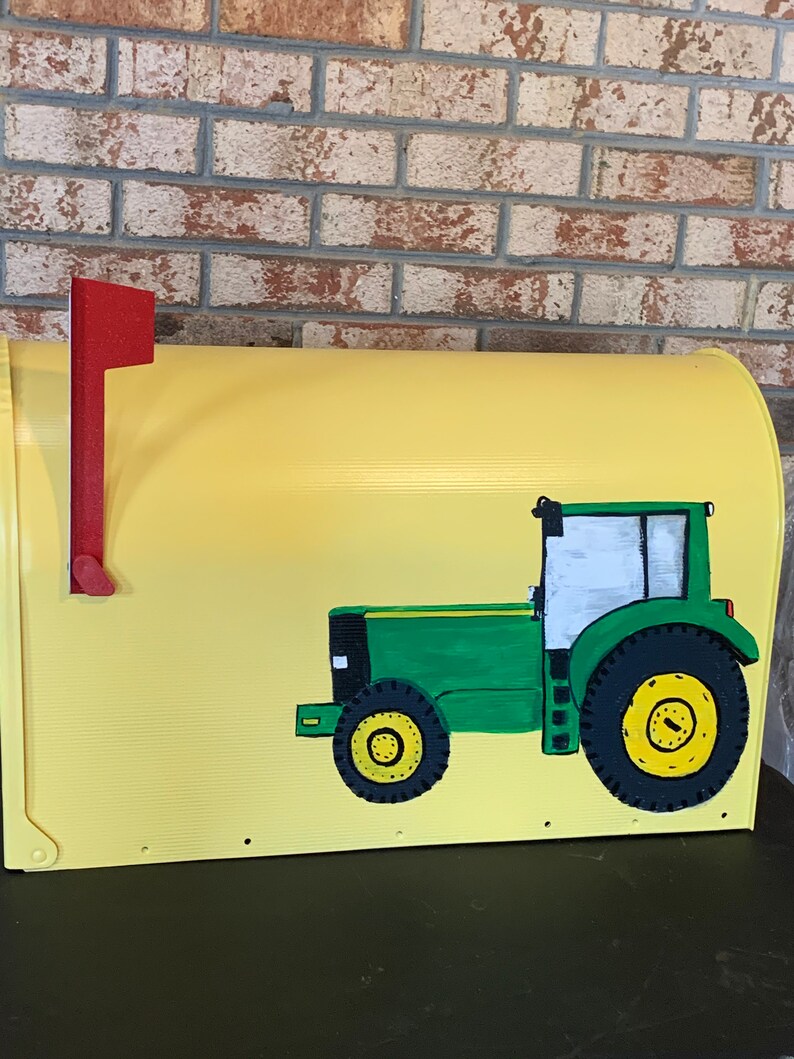 John deere mailbox tractor mailbox yellow mailbox Etsy