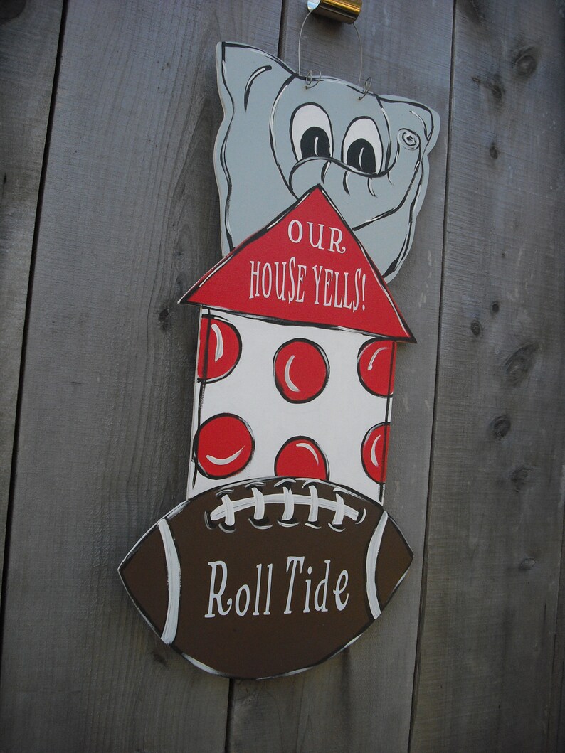Cartel de la puerta de Alabama Fútbol universitario | Etsy