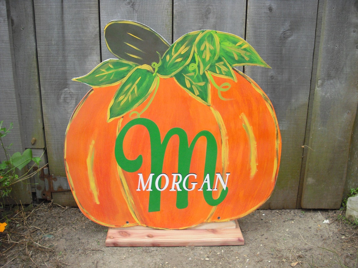 Calabaza personalizada / Decoración del patio de otoño / | Etsy