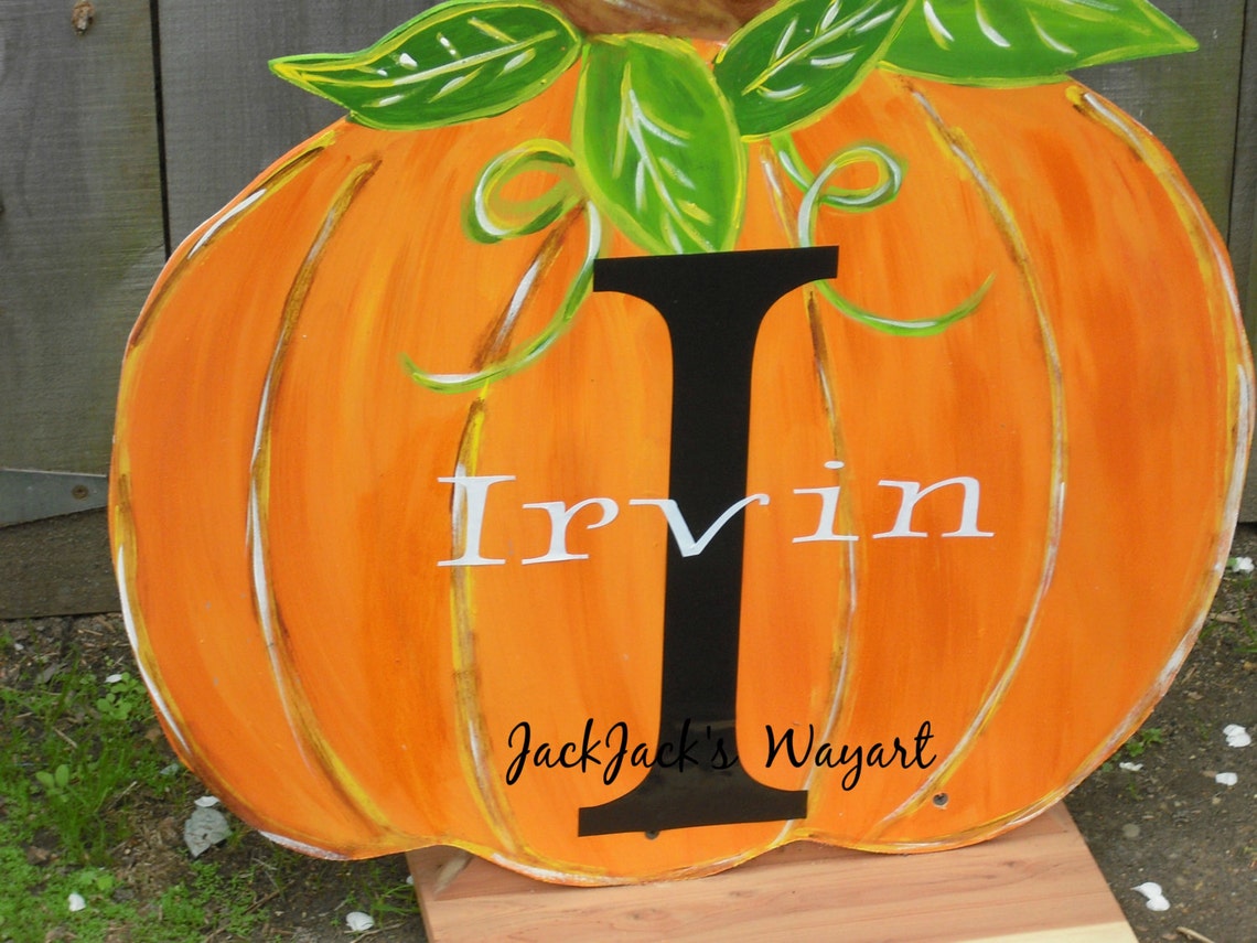Calabaza personalizada / Decoración del patio de otoño / | Etsy