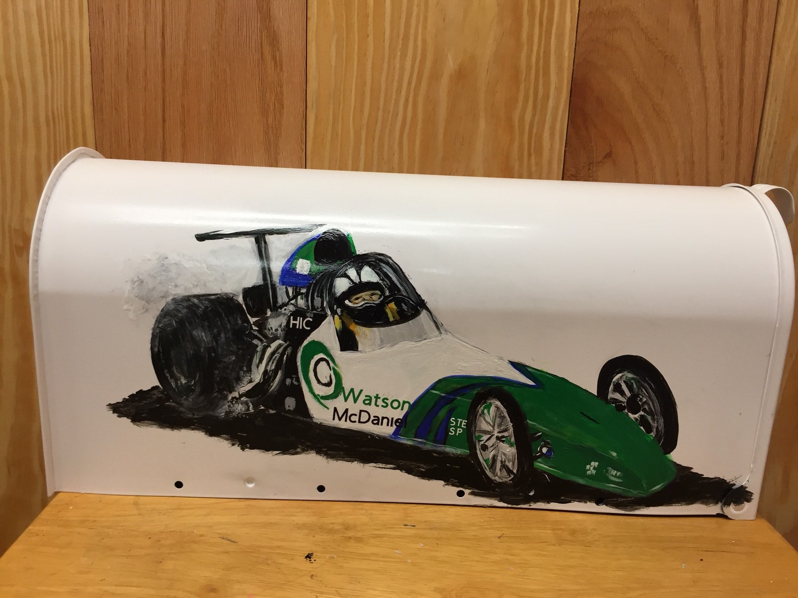 Hand painted mailboxes Race Car Mailbox Last Name Curb Etsy