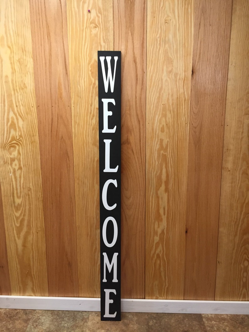 Black Welcome signs Outdoor Welcome sign Rustic wood welcome sign Welcome sign Tall welcome sign for front porch entryway sign