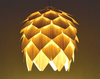 Ceiling Light-Pendant Light-Chandelier Lighting-Artichoke Light-Lighting-Acorn Light-Hop Light-Handmade Pine Cone Pendant Light-American Ash