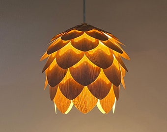 New!Pendant Light-Chandelier-Light Fixture-Wood Pendant Light-Ceiling Light-Acorn Light-Artichoke Light-Hop Light-Pine Cone Light-ChineseAsh