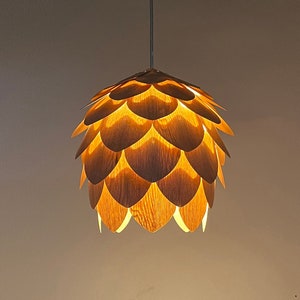 New!Pendant Light-Chandelier-Light Fixture-Wood Pendant Light-Ceiling Light-Acorn Light-Artichoke Light-Hop Light-Pine Cone Light-ChineseAsh