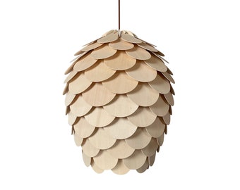 Handmade Large PineCone Pendant Lamp-Pendant Light-Wood Pendant Light-Chandelier-Lighting-Artichoke Light-Ceiling Light-Acorn Lamp-Hop Light