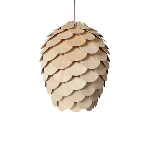 Handgemaakte grote dennenappel hanglamp-hanger licht-houten hanglamp-kroonluchter-verlichting-artisjoklicht-plafondlicht-eikellamp-hoplicht