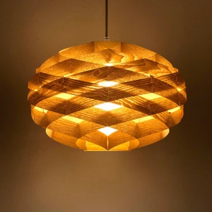Ceiling Light-Pendant Light-Chandelier-Light Fixture-Wood Pendant Light-Lighting-Rustic Light-Handmade Oval Woven Pendant Light-Chinese Ash