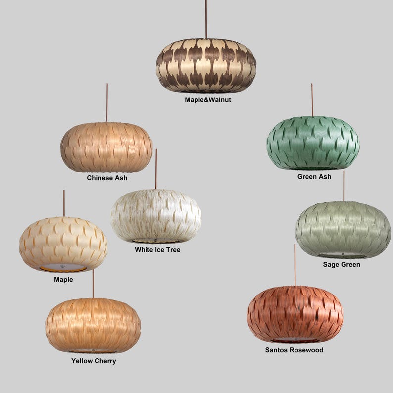 Nowość!! Oświetlenie - Lampa wisząca bębnowa - Zielony jesion - Żyrandol - Oświetlenie - Lampa wisząca drewniana - Lampa sufitowa - Abażur stołowy - Abażur podłogowy zdjęcie 9