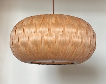 New!!Drum Pendant Lamp-Engineered Yellow Cherry-Chandelier Lighting-Ceiling Light-Light Fixture-Handmade Hanging Lamp-Lighting
