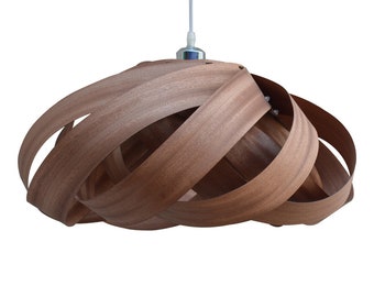 Sapele Wood Pendant Light-Nest 2-Light Pendant Light--Pendant Light-Chandelier-Light Fixture-Ceiling Light-Hanging Lamp-Rustic Lighting