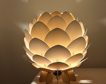 New!!!Table Lamp-Wooden Desk lamp,Artichoke Lamp,Acorn Light,Bedside Table Lamp,Hop Light, Light Fixture-Lampshade-Pine Cone Table Lamp